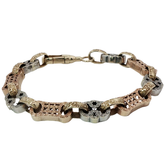 7.5” Pre-owned 9CT Three Tone Star & Bar Bracelet (12.76g)